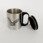 لیوان استیل دوجداره درب دار طرح عقاب Eagle Stainless Steel Cup