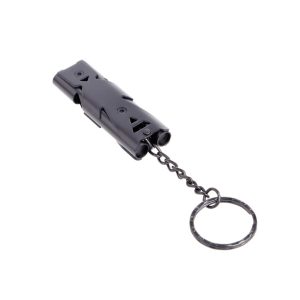 Two-channel steel rescue whistle