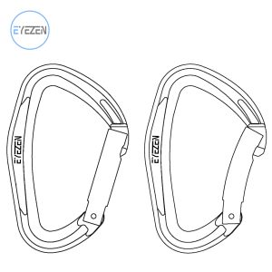 کارابین ساده دی‌ شکل آیزن مدل تی رکس | EYEZEN T-Rex Carabiner