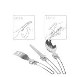 ست قاشق چنگال و چاقو تاشو استیل - Image 9